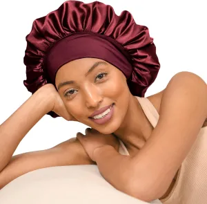 YANIBEST Silk Bonnet for Sleeping Women, Double Layer Hair Satin Bonnets with Elastic Band, Sleep Cap Curly Natural Hair