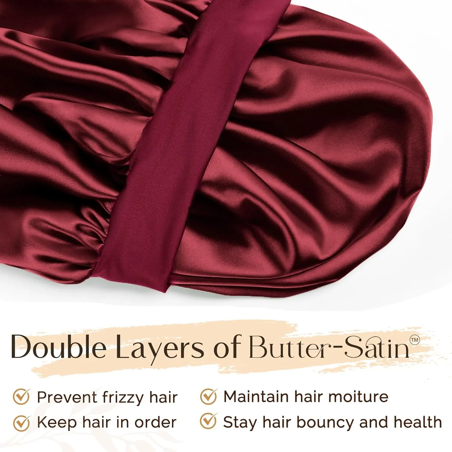 YANIBEST Silk Bonnet for Sleeping Women, Double Layer Hair Satin Bonnets with Elastic Band, Sleep Cap Curly Natural Hair