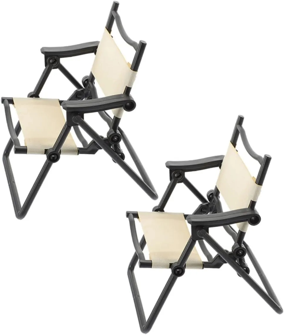YARNOW 4sets 2pcs Miniature Beach Chair Foldable Dollhouse Chairs for Outdoor Scenes Play for Doll Collection Decor Addition to Any Miniature Landscape 2pcs*4