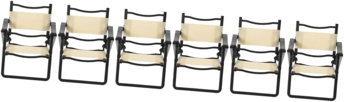 YARNOW 4sets 2pcs Miniature Beach Chair Foldable Dollhouse Chairs for Outdoor Scenes Play for Doll Collection Decor Addition to Any Miniature Landscape 2pcs*4