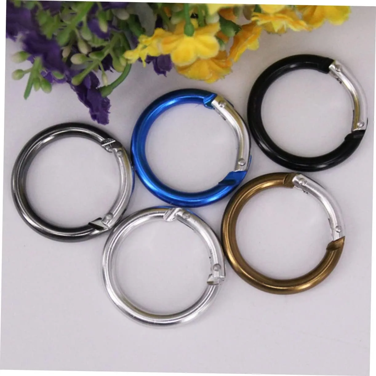 YARNOW Camping Button Cord Fasteners Key Chain Rings Round Cord Locks Draw Toggle Car Key Chain Retractable