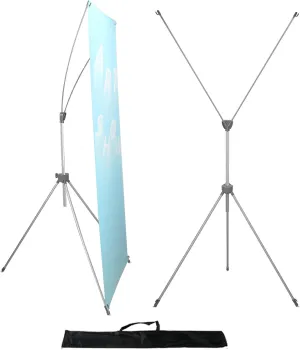 YDisplay X Banner Stand Adjustable Fit Banner Size from 23"X63" to 32"X78" Portable Oxford Bag for Trade Show Exhibition Market,2 Pack