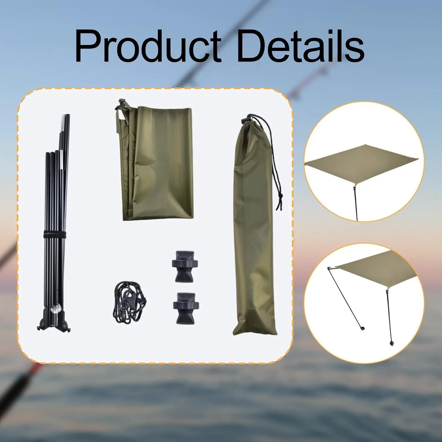 Yiju Camping Chair Shade Shelter,Lightweight Adjustable Portable Folding Chair Shade for Fishing Accessories Outdoor Picnic