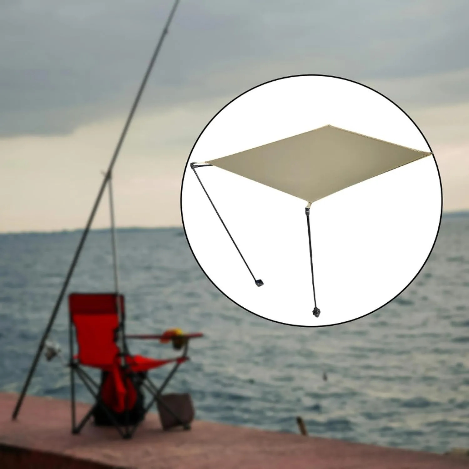 Yiju Camping Chair Shade Shelter,Lightweight Adjustable Portable Folding Chair Shade for Fishing Accessories Outdoor Picnic
