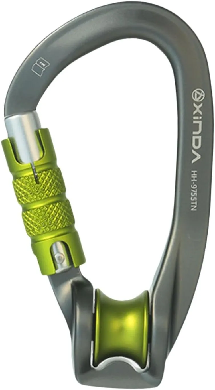 YIJU Climbing Pulley Carabiner, Snap Auto Locking Carabiner,Equipment D Shaped Locking Carabiner,with Screwgate for Climber,Travel