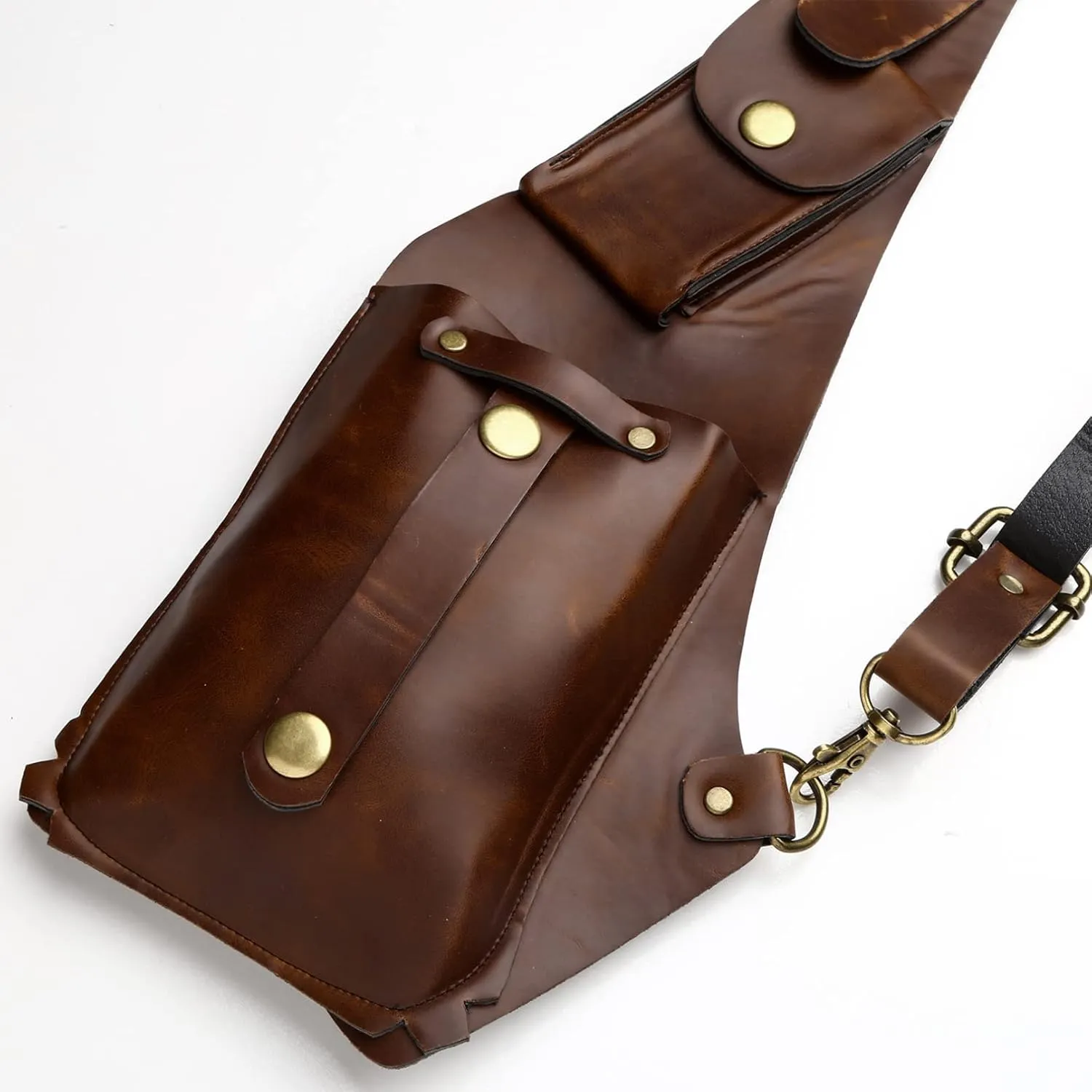 YiZYiF Women Mens Leather Hidden Underarm Shoulder Bag Double Shoulder Pouch Outdoors Mobile Phone Holster Bag
