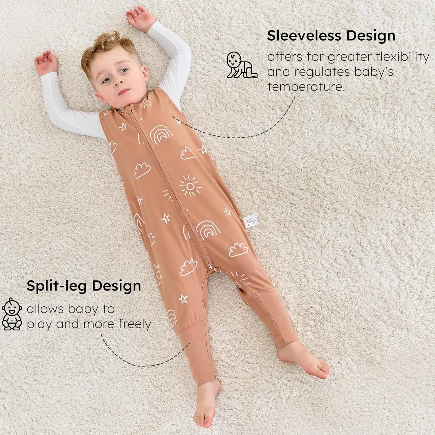 Yoofoss Toddler Sleep Sack With Feet 12-23 Months Baby Sleep Sack with Legs 100% Cotton 0.5 Tog Toddler Wearable Blanket with 2-Way Zipper, 2 Pack Soft Breathable