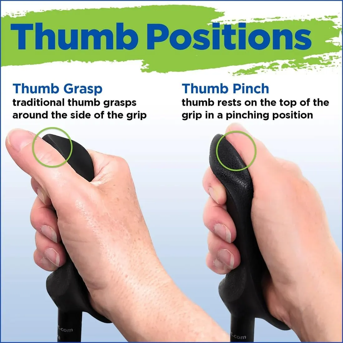 York Nordic Motivator Travel Walking Poles for Balance and Rehab - Patented Stability Grips - Lightweight, Adjustable, and Foldable Includes Detachable Feet and Travel Bag