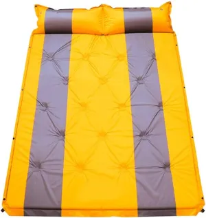 Z6 Double Automatic Inflatable Sleeping pad Outdoor Camping Portable air Cushion Foldable Light Air Mat, Backpack Sleeping Pads Equipment (Yellow)