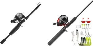 Zebco 33 Spinning Reel and Telescopic Fishing Rod Combo