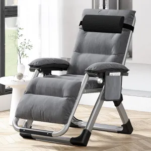 Zero Gravity Chair Living Room Chairs Lawn Recliner, Reclining Patio Chairs Patio Lounger Chair, Folding Portable Chaise with Cushion, Cup Holder, Headrest
