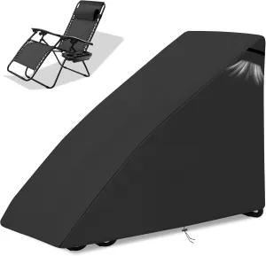 Zero Gravity Recliner Cover,600D Tearing Strength Zero Gravity Chair Cover Protector,UV Protection & Windproof, Waterproof Folding Lawn Lounge Chair Cover Replacement,146 * 65 * 112 cm (Black)