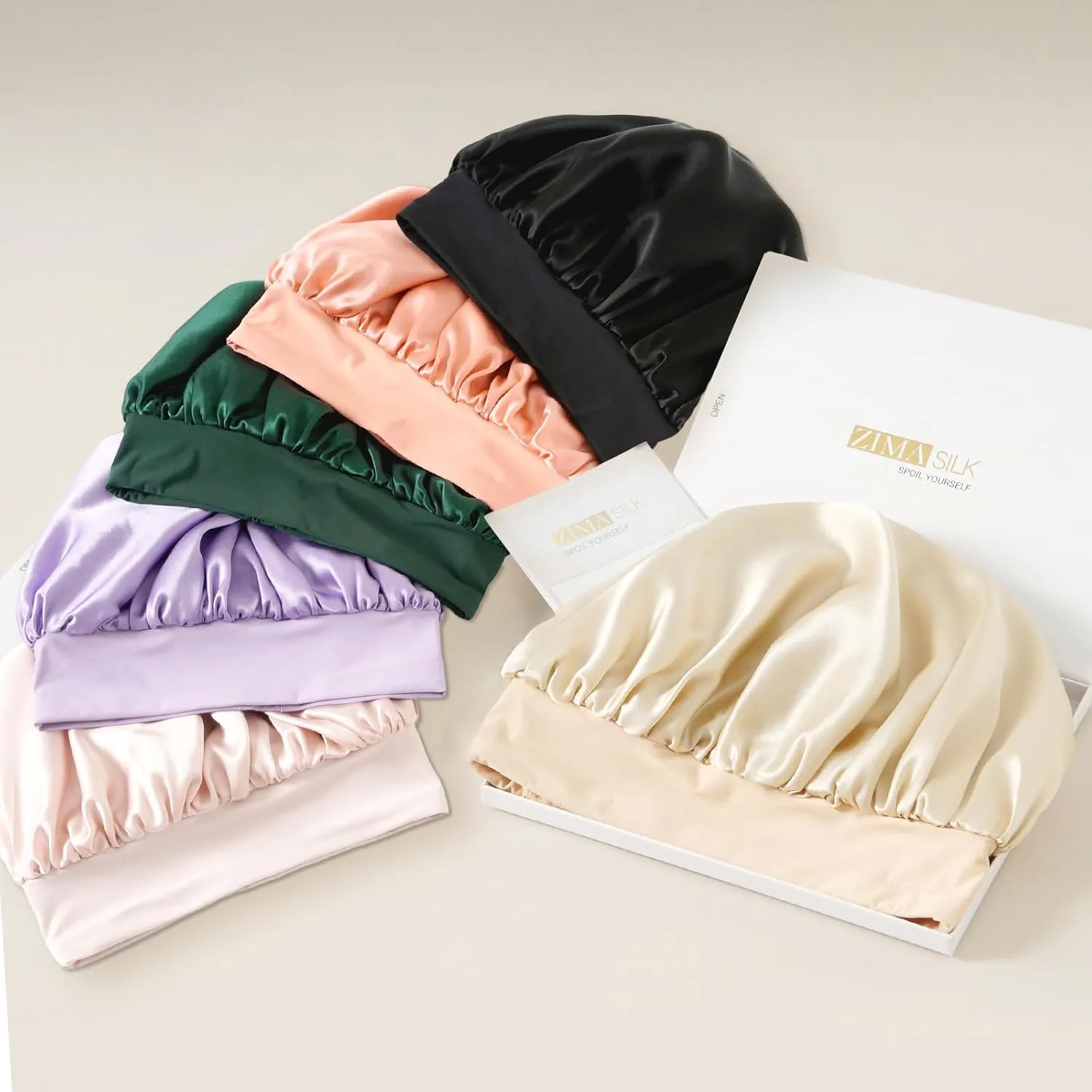 ZIMASILK Adjustable 100% Mulberry Silk Bonnet for Sleeping Women with Button Strap - Double Layer Silk Hair Bonnet, Non - Slip Night Cap for Hair & Skin Care (Pink)