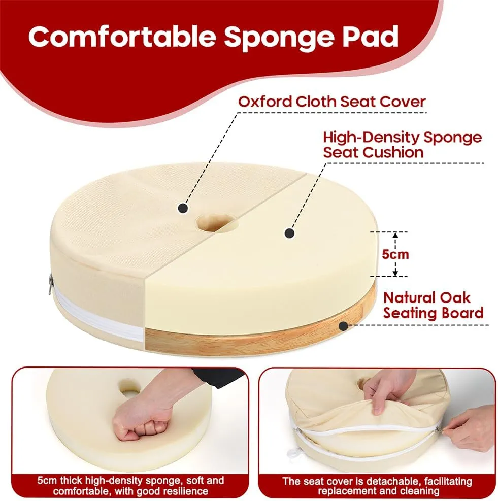 Zipline Seats, Wooden Zipline Seat for Kids and Adults with Sponge Pad, 6ft Nylon Rope & Carabiner, Zip Line Replacement Seat, Outdoor Backyard, Playground Fun