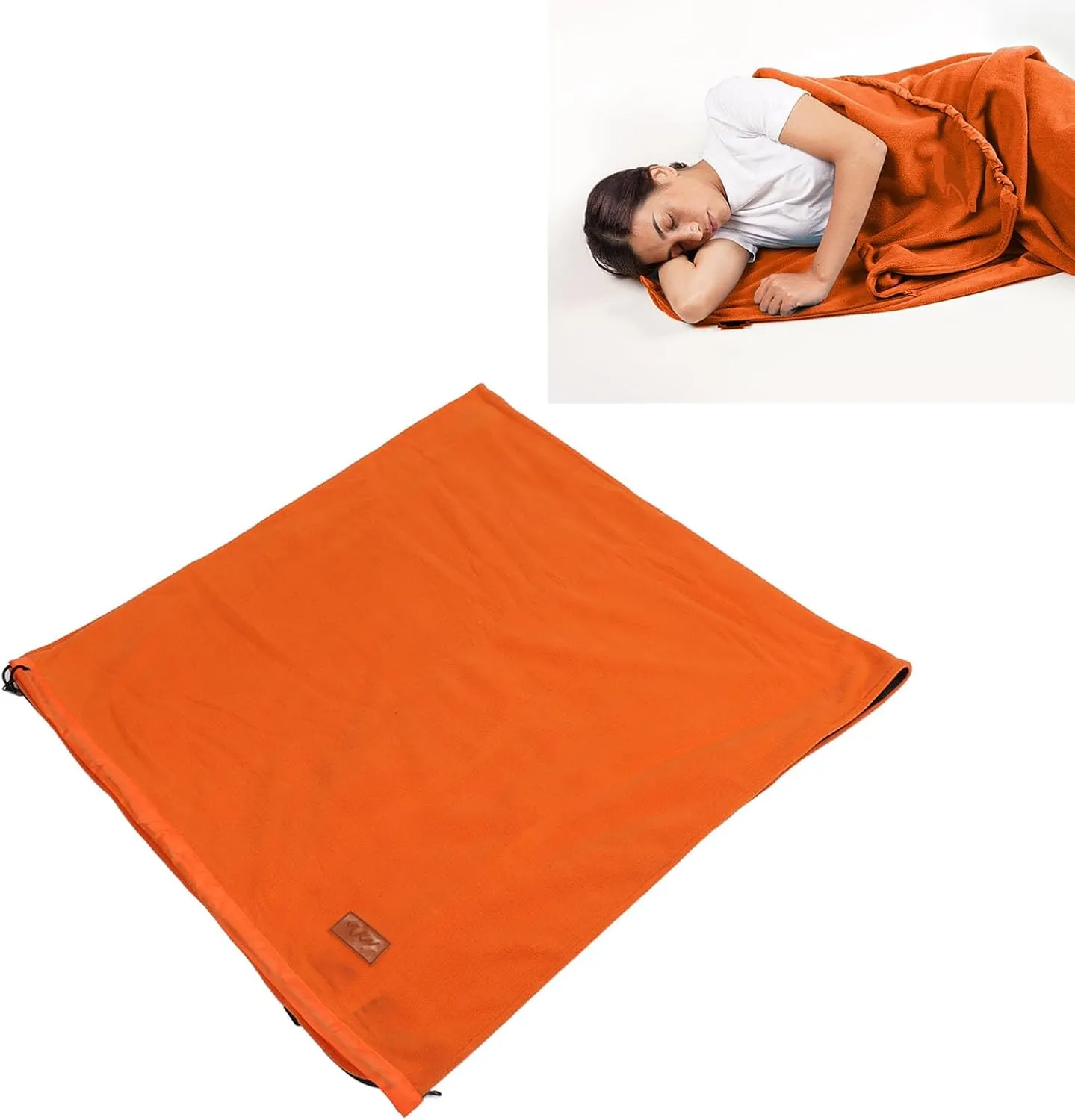 Zippered Camping Blanket, Double Washable Sleeping Bag Liner, Extra Thick, for Backpacking
