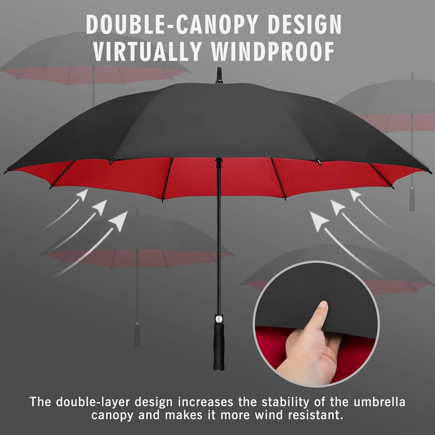 ZOMAKE Large Golf Umbrella for Rain Heavy Duty,Big Golf umbrellas Windproof,51/54/62/68 Inch Extra Large Oversized Umbrella